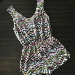 Colorful Open Back Romper